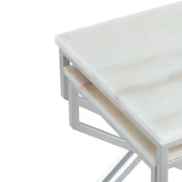 Modern Marble Top Nested Table with Stylish Frame
