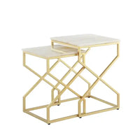 Modern Marble Top Nested Table with Stylish Frame