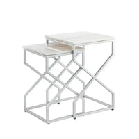 Modern Marble Top Nested Table with Stylish Frame