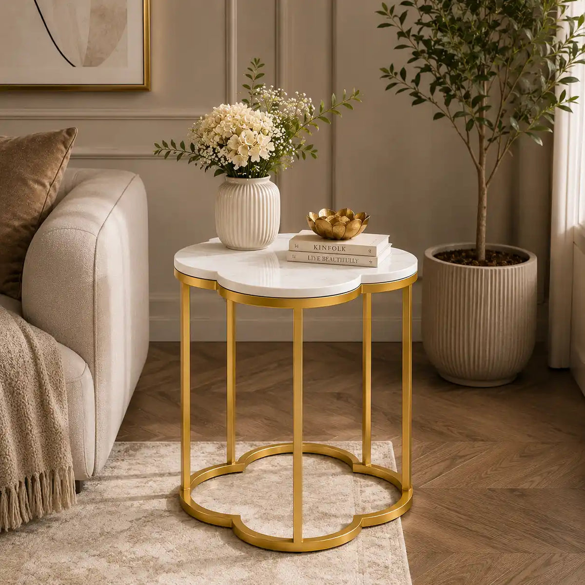 Modern Marble Top Side Table