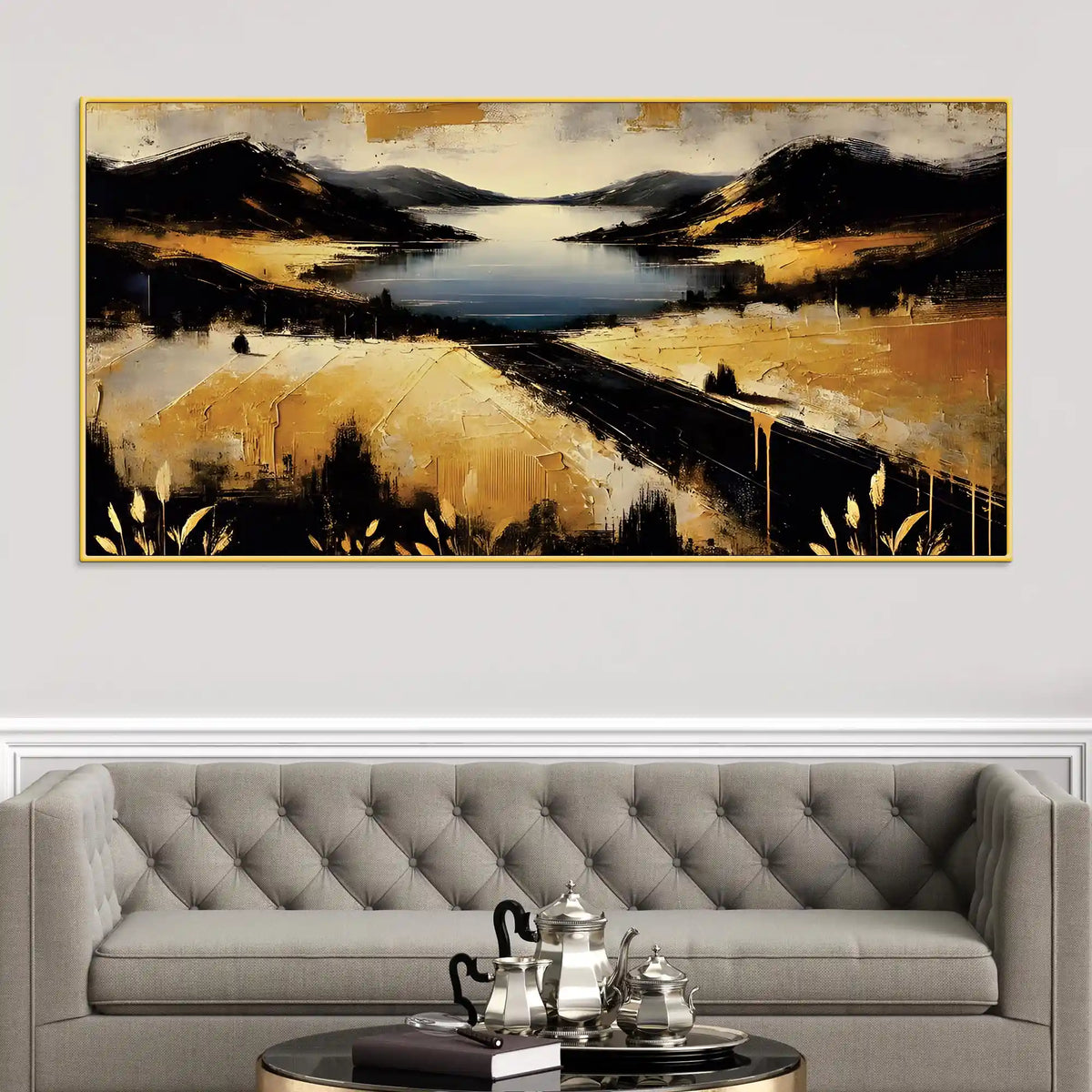 Modern Minimal Abstract Canvas Painting for Stylish Home