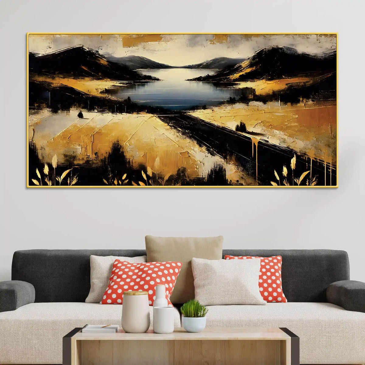 Modern Minimal Abstract Canvas Painting for Stylish Home