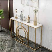 Modern Minimalist White Marble Gold Console Table