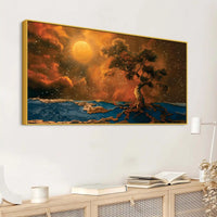 Modern Moonlight Sky Canvas Painting for Wall Decor