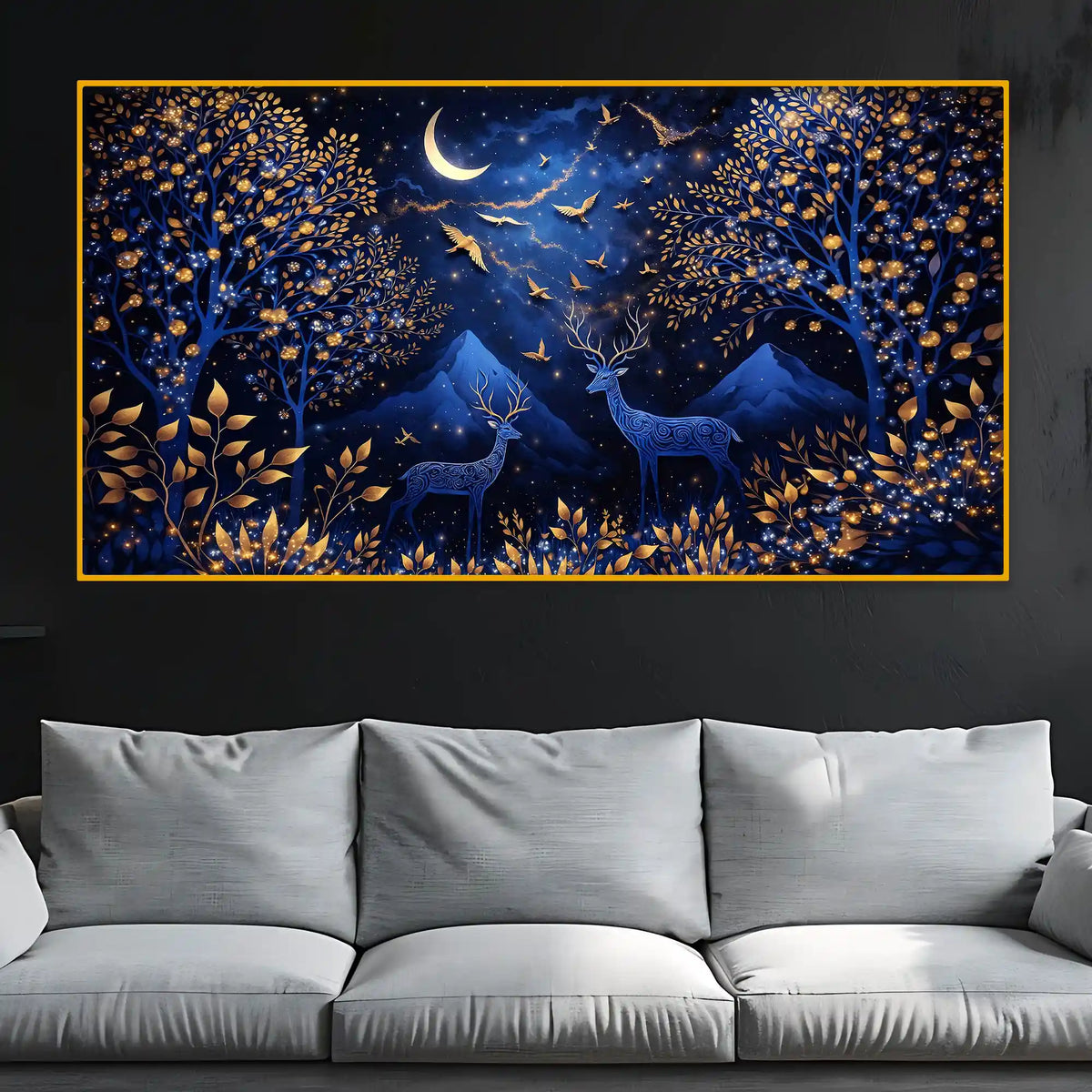 Modern Nature Decor Crystal Glass Wall Painting