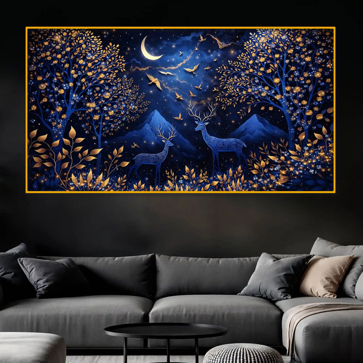 Modern Nature Decor Crystal Glass Wall Painting