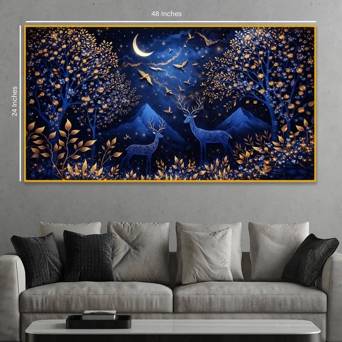 Modern Nature Decor Crystal Glass Wall Painting