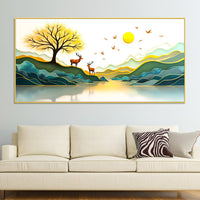 Modern Nature Deer Wall Painting for Stylish Home Interior