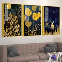 Modern Nature Inspired Acrylic Painting Set of 3