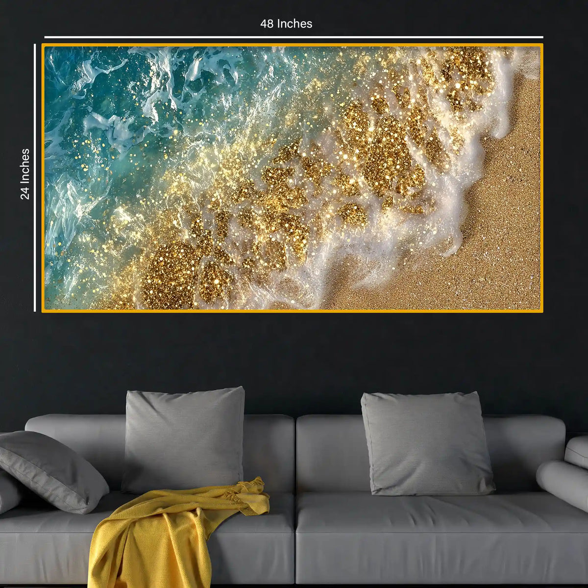Modern Ocean Crystal Glass Artwork Wall Painting
