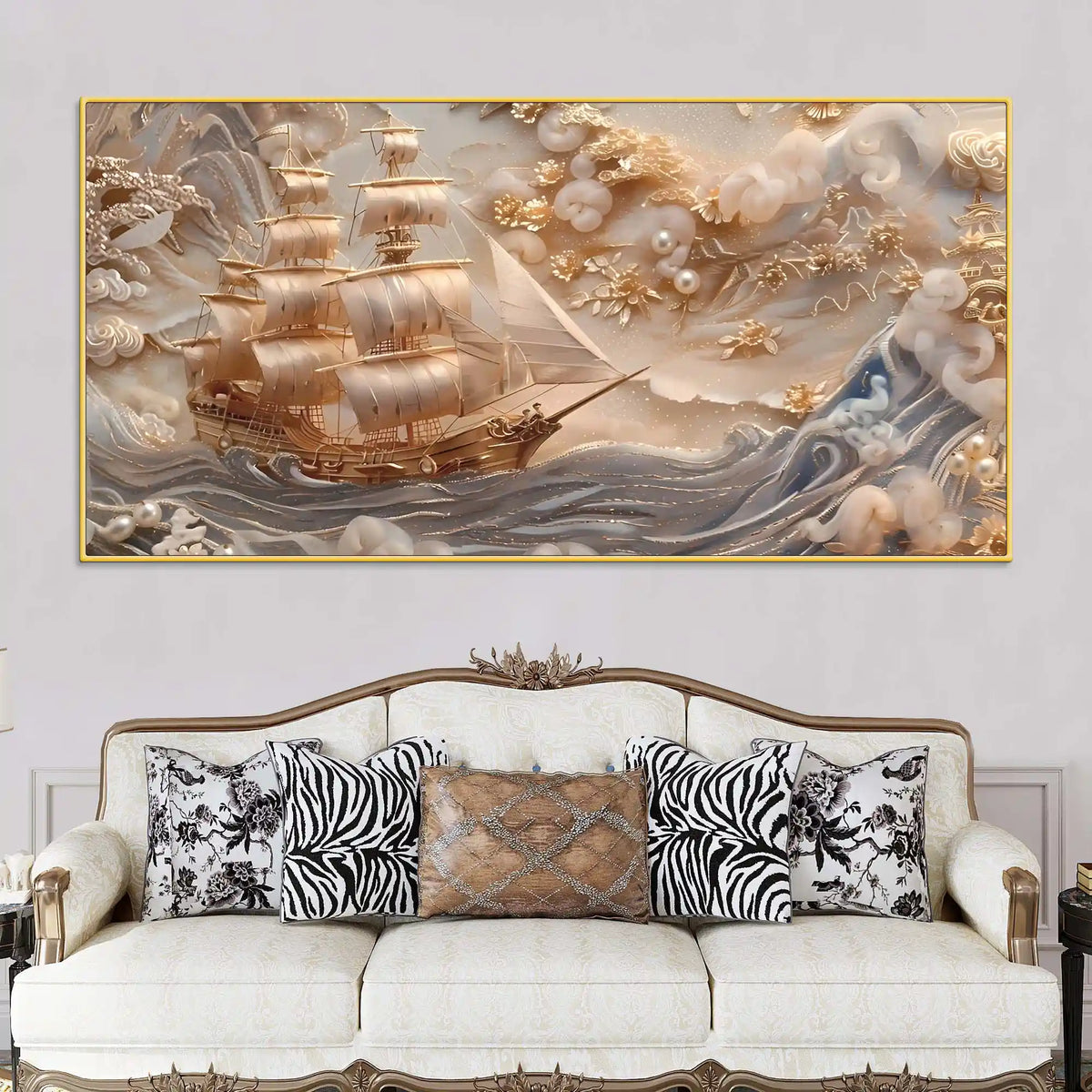 Modern Ocean Wave Canvas Painting