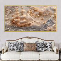 Modern Ocean Wave Canvas Painting