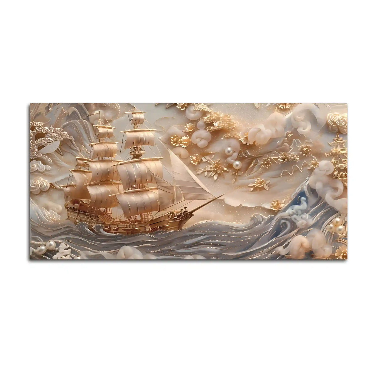 Modern Ocean Wave Canvas Painting