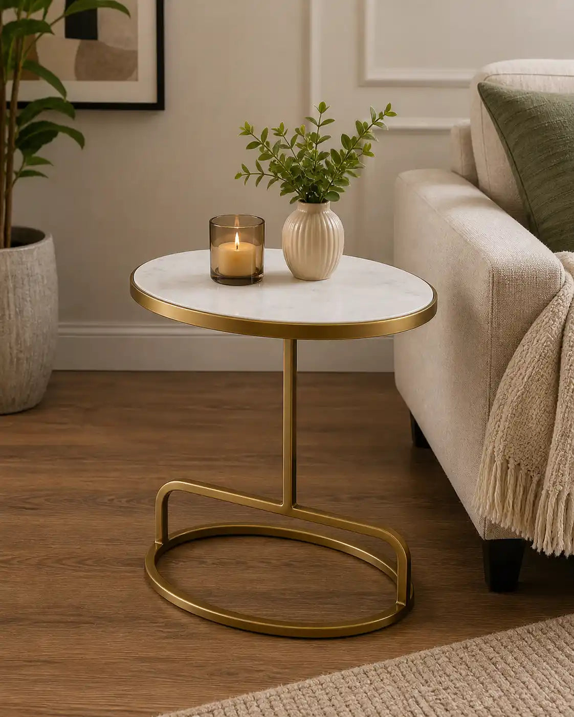 Modern Oval Table for Bedroom & Living Room