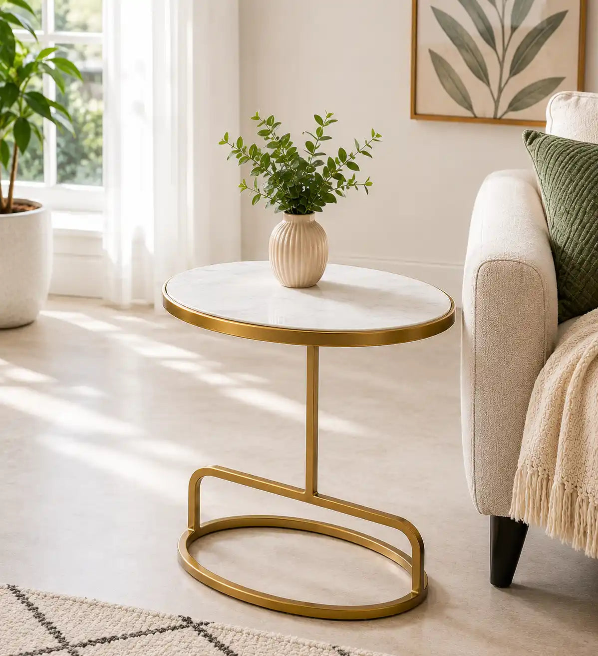 Modern Oval Table for Bedroom & Living Room