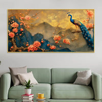 Modern Peacock Canvas Painting for Home Wall Decor