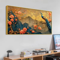 Modern Peacock Canvas Painting for Home Wall Decor