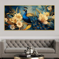 Modern Peacock Canvas Wall Painting for Bedroom & Living Room
