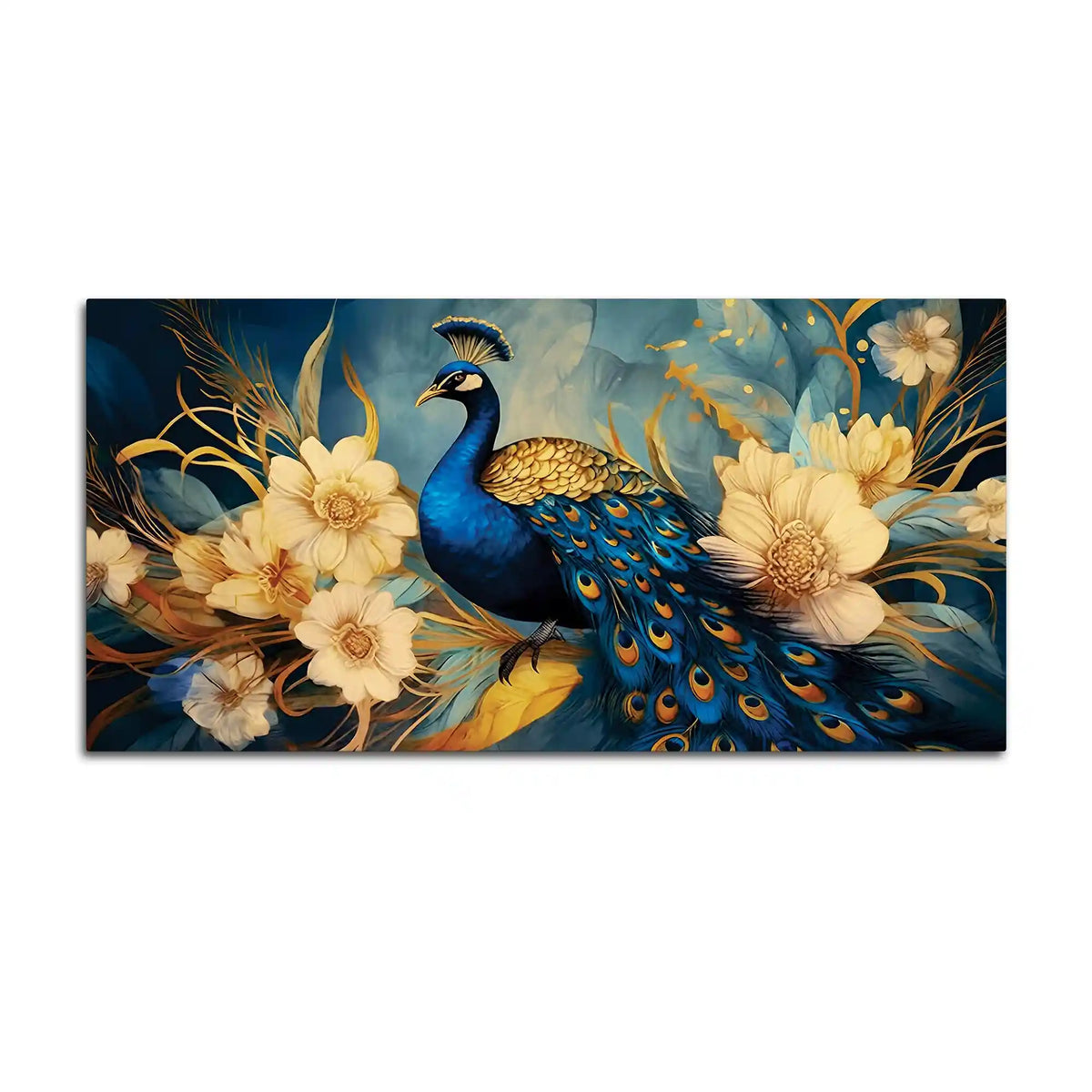 Modern Peacock Canvas Wall Painting for Bedroom & Living Room