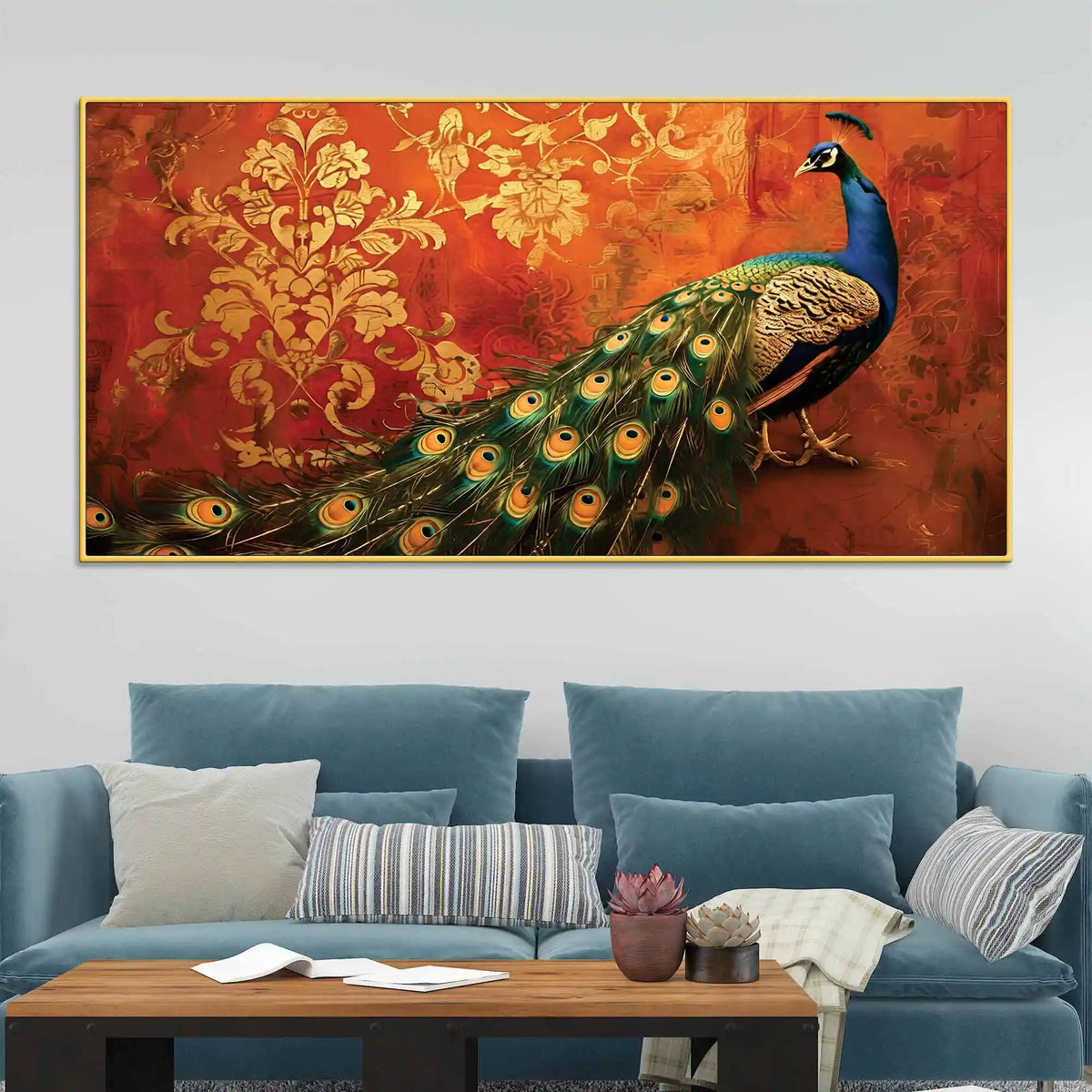 Modern Peacock Majesty Canvas Wall Painting