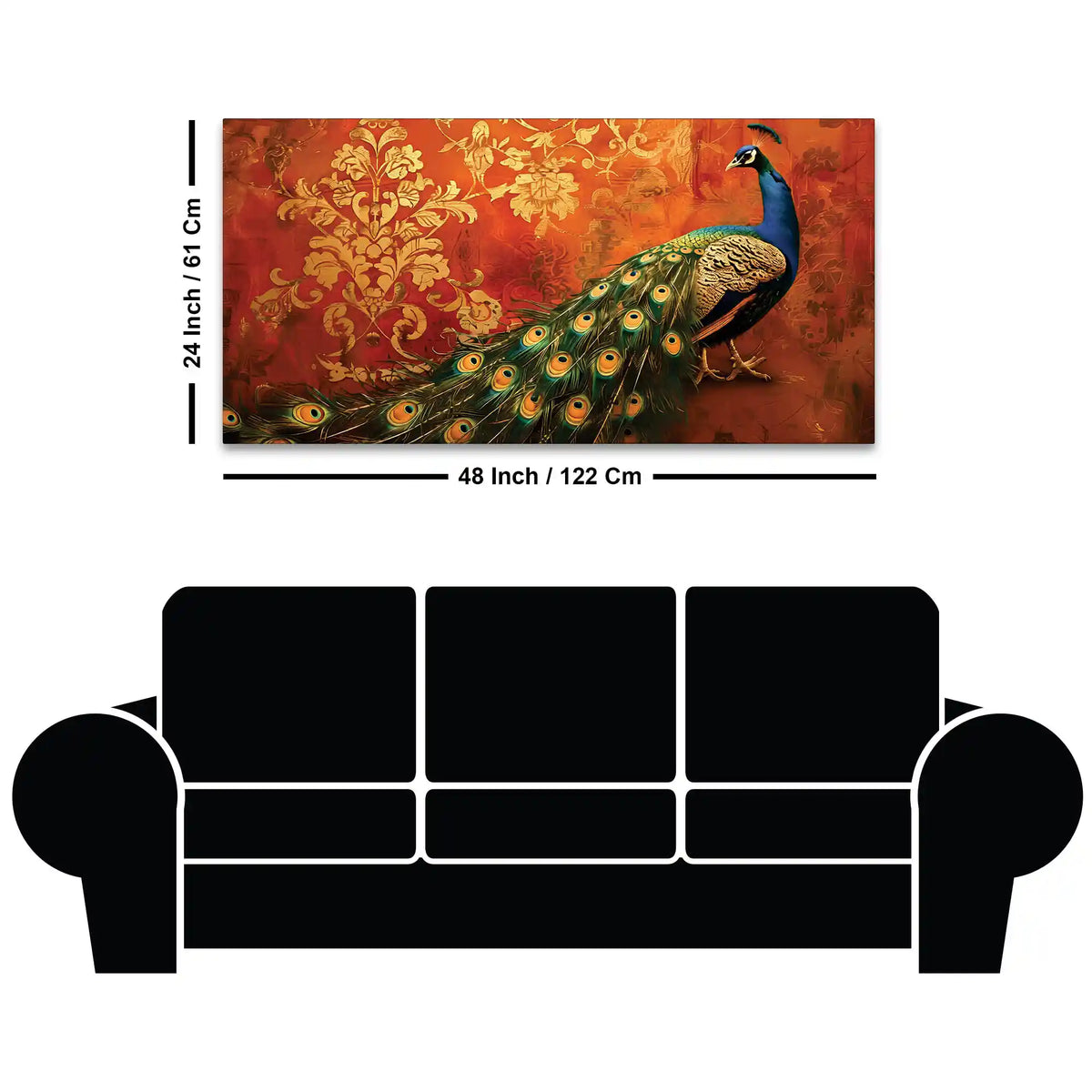 Modern Peacock Majesty Canvas Wall Painting