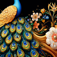 Modern Peacock Wall Art Crystal Glass Painting