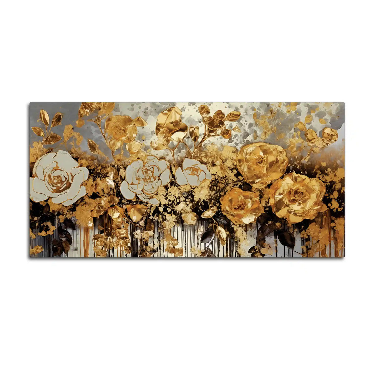 Modern Rose Floral Canvas Wall Art Abstract Painting