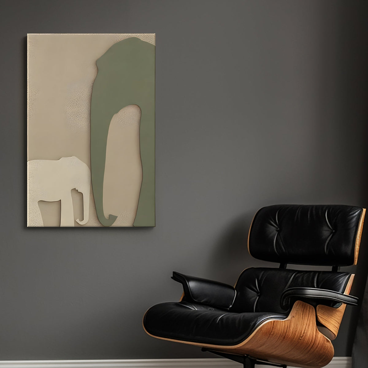 Modern Safari Elephant Duo Inspired 3D Wall Art Home Decor