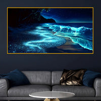 Modern Sea Waves Crystal Glass Wall Art Painting