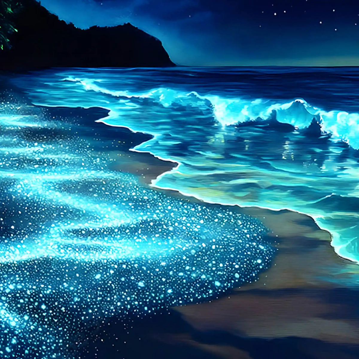 Modern Sea Waves Crystal Glass Wall Art Painting