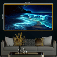 Modern Sea Waves Crystal Glass Wall Art Painting