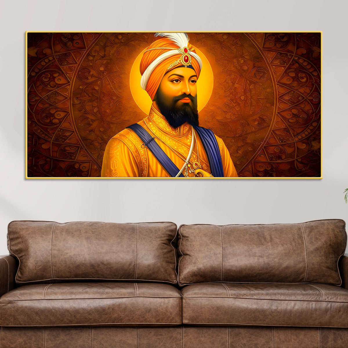Modern Sikh Guru Religious Canvas Artwork for Home