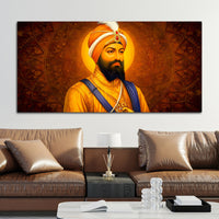 Modern Sikh Guru Religious Canvas Artwork for Home