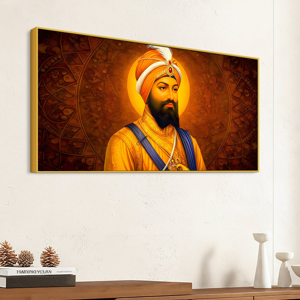 Modern Sikh Guru Religious Canvas Artwork for Home