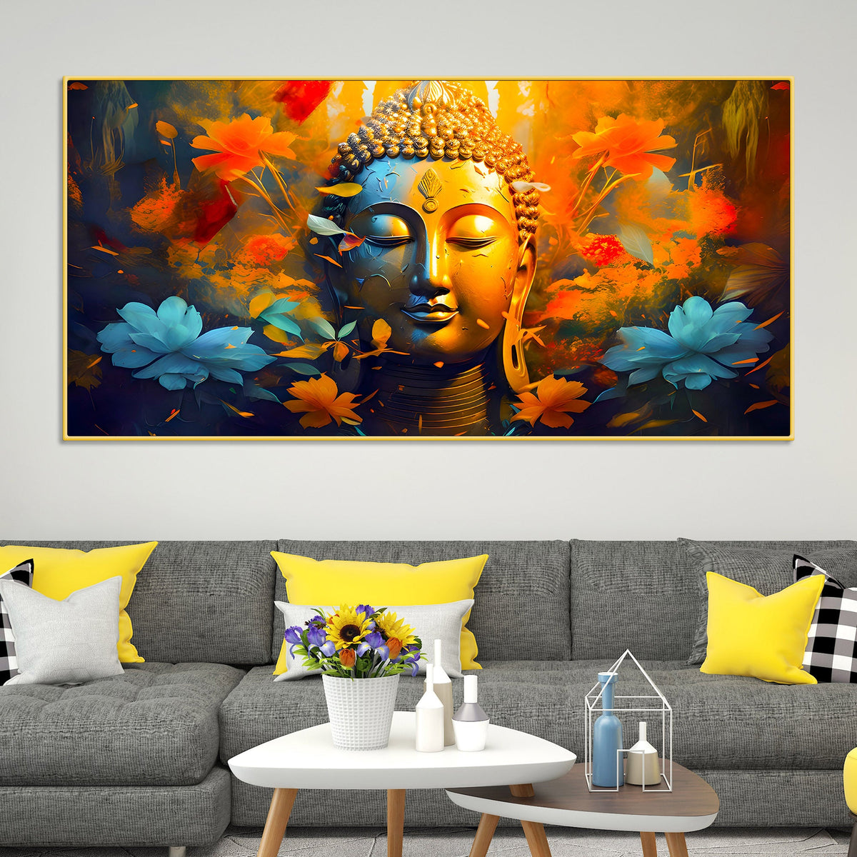 Modern Spiritual Buddha Wall Canvas Painting for Home Décor