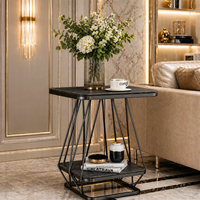 Modern Square Shaped Creative Artistic Black Metal Finish