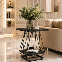 Modern Square Shaped Creative Artistic Black Metal Finish