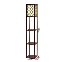 Modern Style Wooden Floor Lamp With Shelf For Living Room, Bedroom
