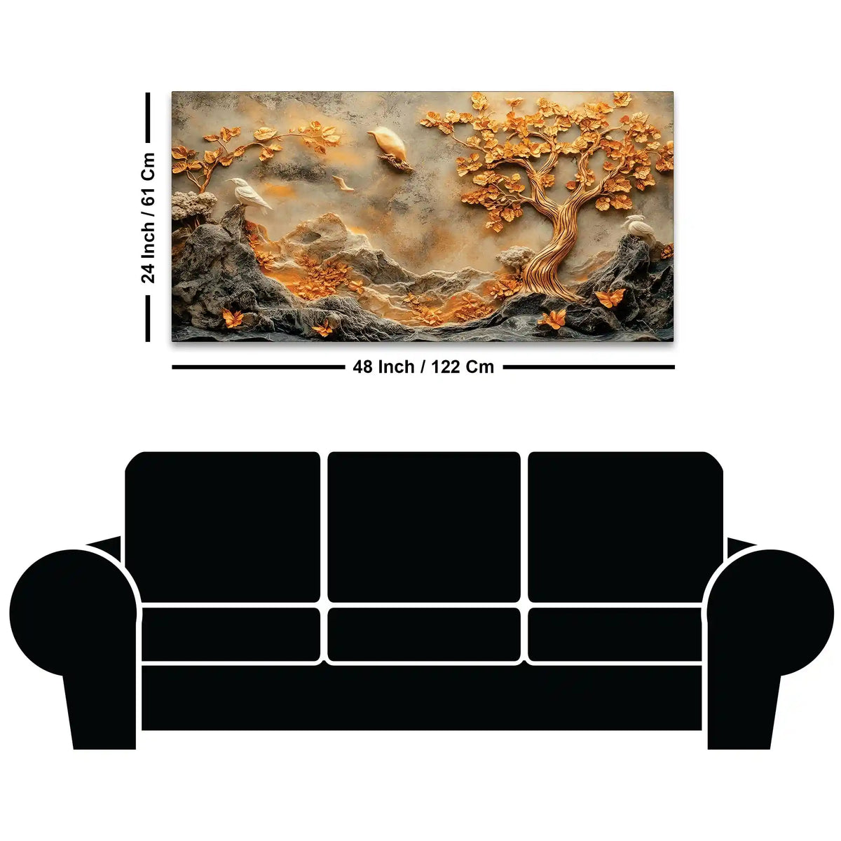 Modern Tree Abstract Texture Wall Art Canvas Painting for Home Decor
