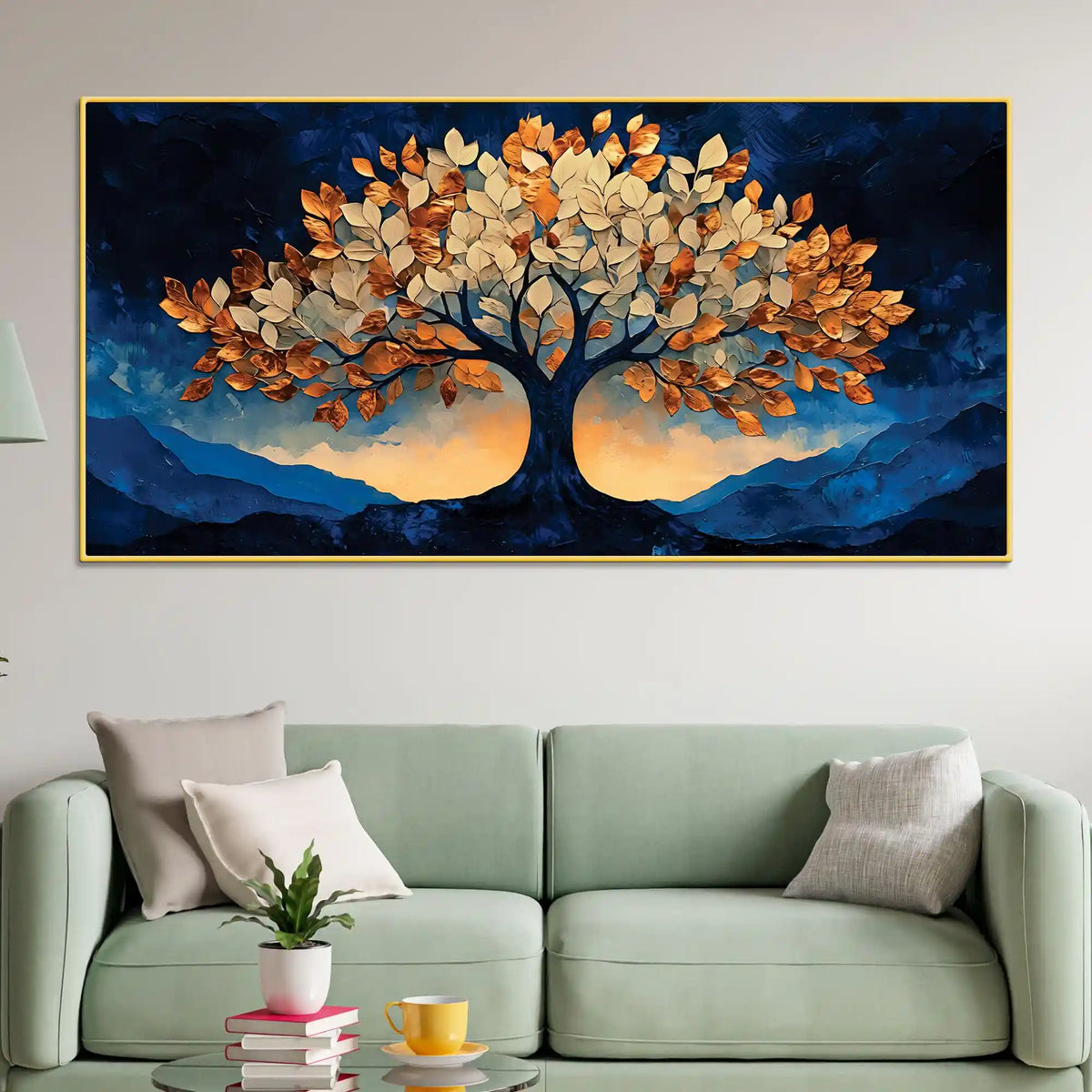 Modern Tree of Life Abstract Canvas Painting for Home Decor