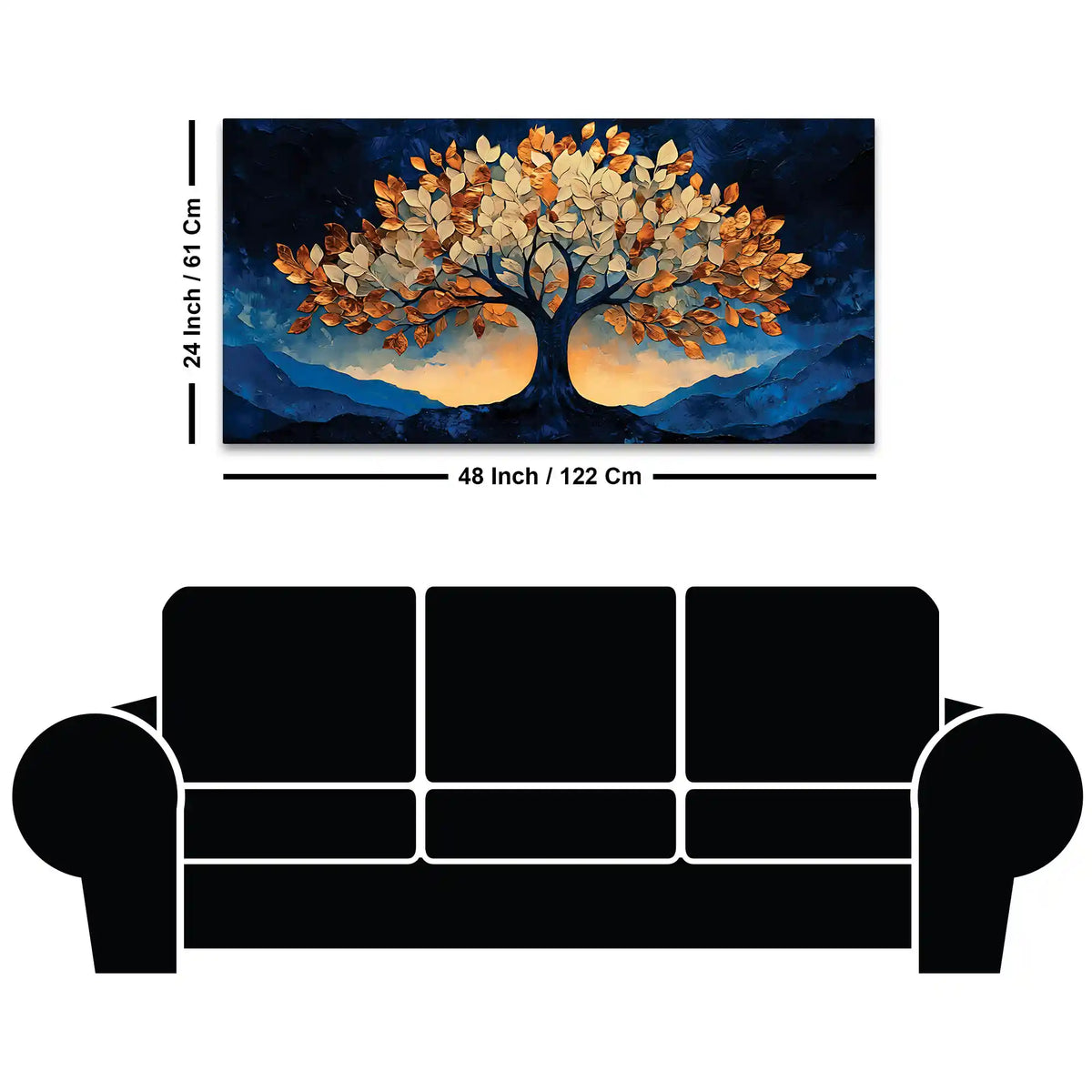 Modern Tree of Life Abstract Canvas Painting for Home Decor