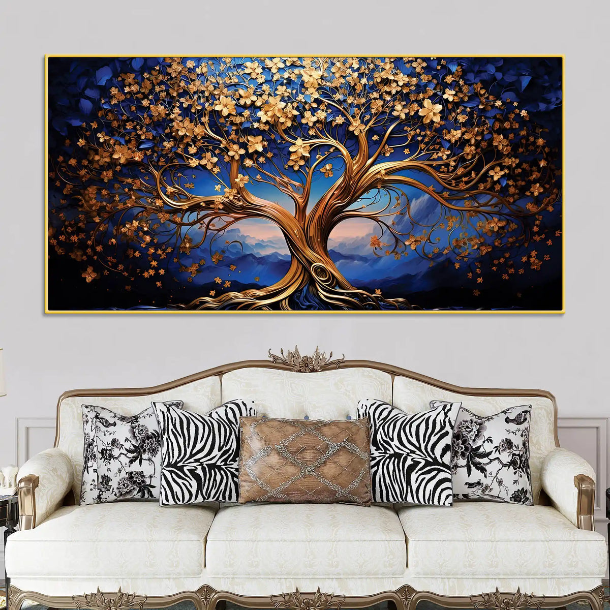 Modern Tree of Life Canvas Painting for Living Room