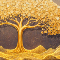 Modern Tree of Life Luxury Interior Crystal Glass Wall Painting
