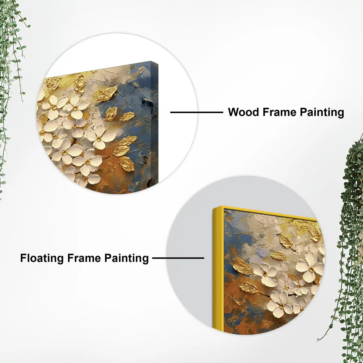 Modern White Floral Tree Canvas Painting for Living Room Décor