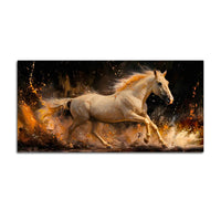 Modern White Horse Canvas Wall Art Abstract Painting for Luxury Home Decor
