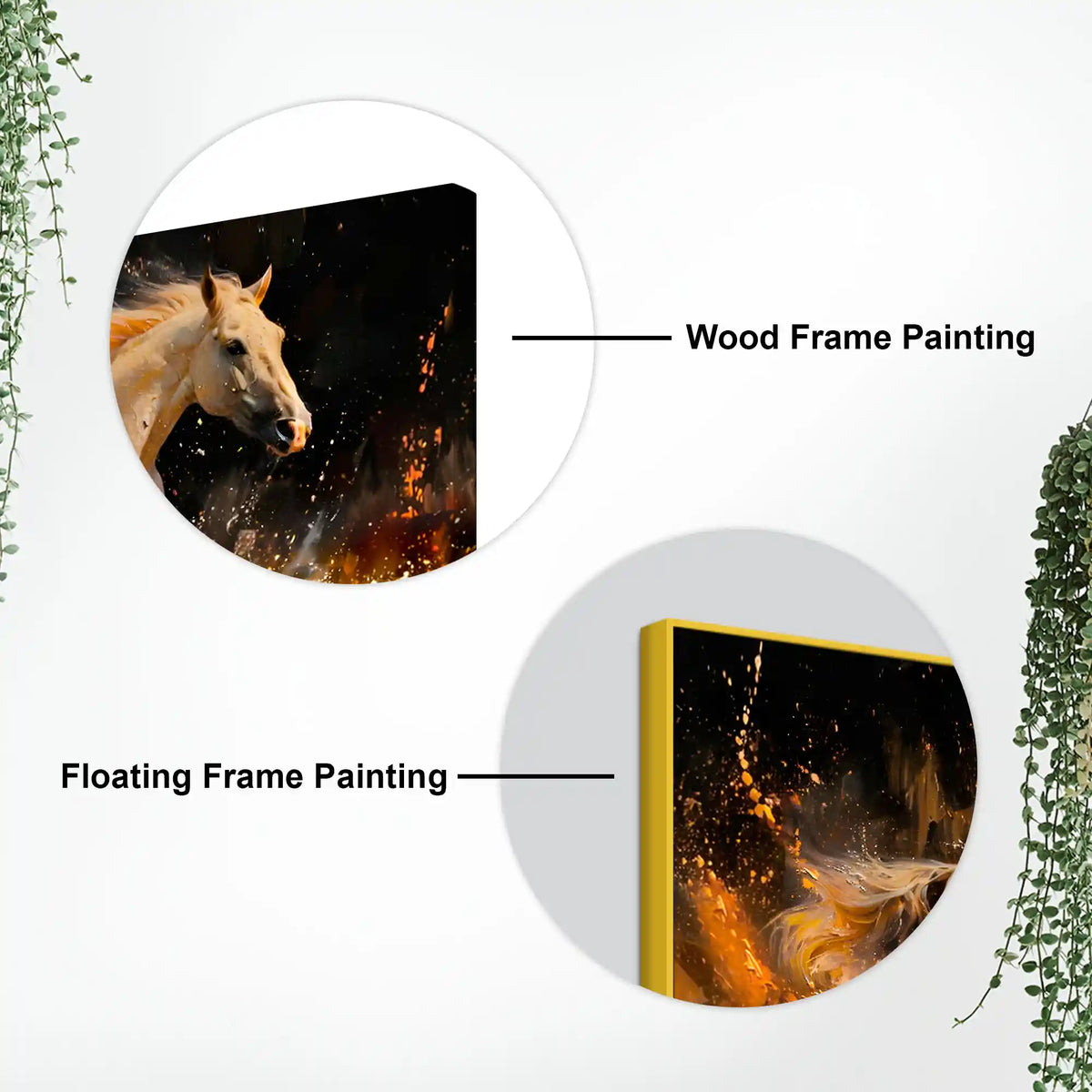 Modern White Horse Canvas Wall Art Abstract Painting for Luxury Home Decor