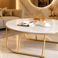 Modern White Marble & Golden Legs Table