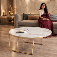 Modern White Marble & Golden Legs Table