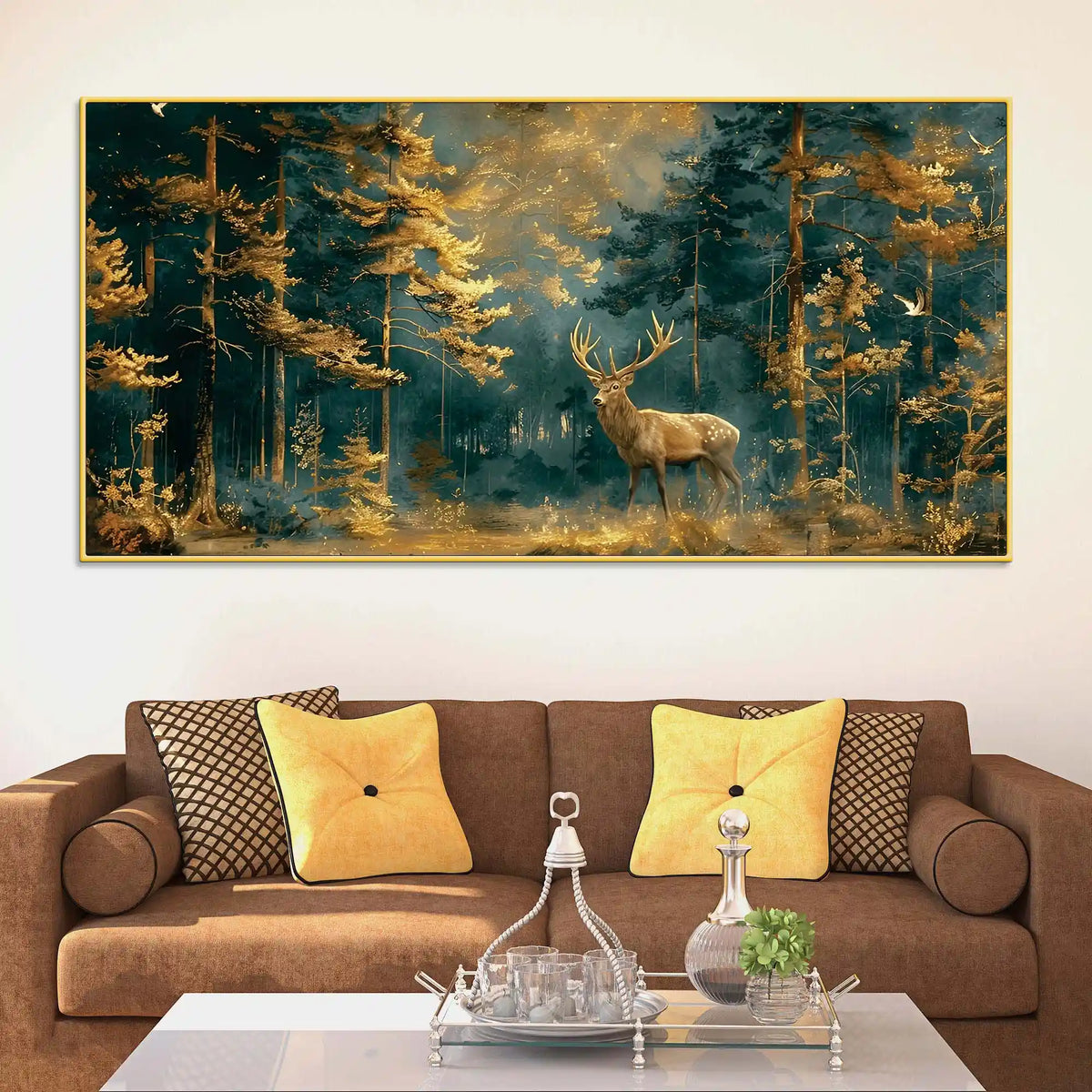 Modern Wildlife Deer Canvas Painting for Home & Office