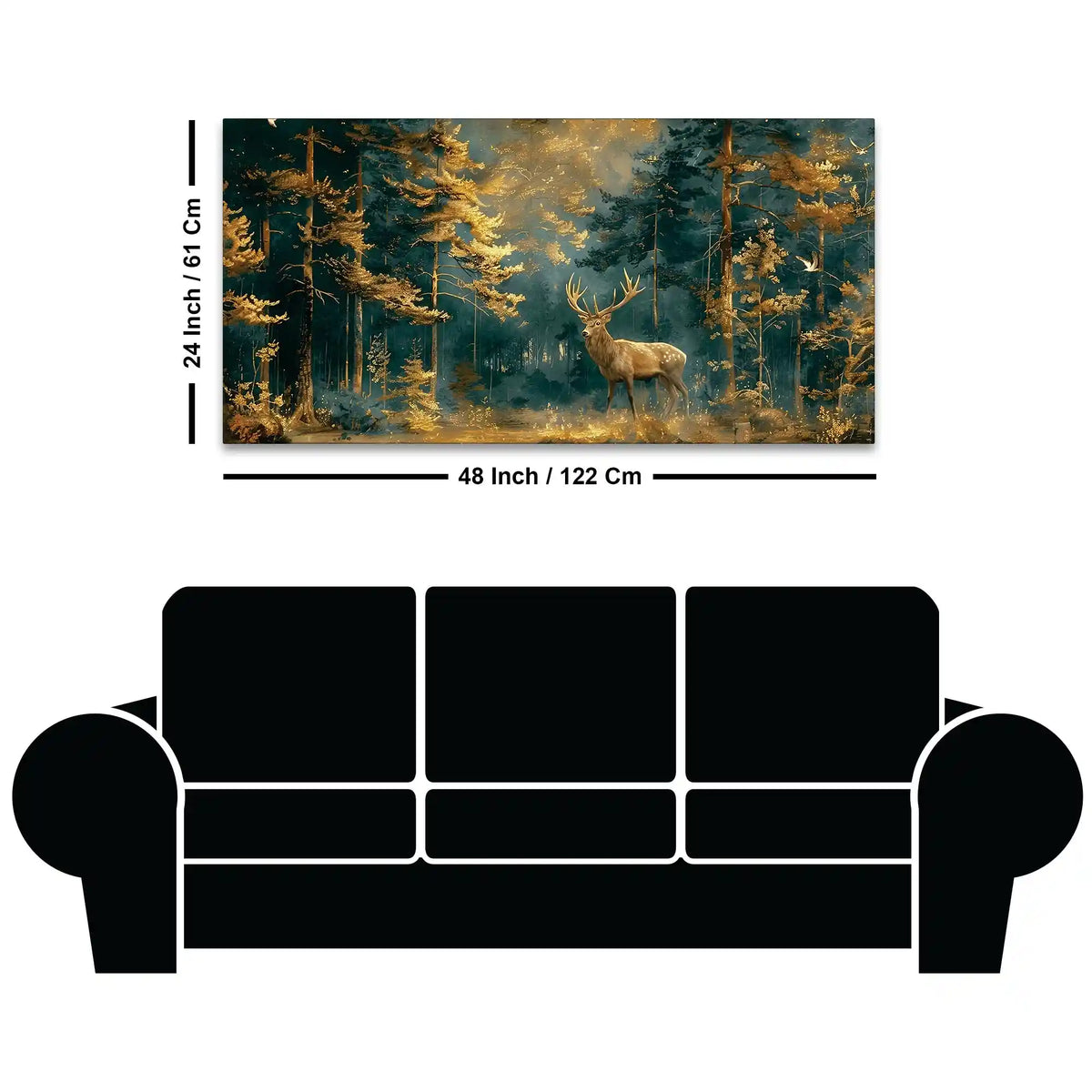 Modern Wildlife Deer Canvas Painting for Home & Office